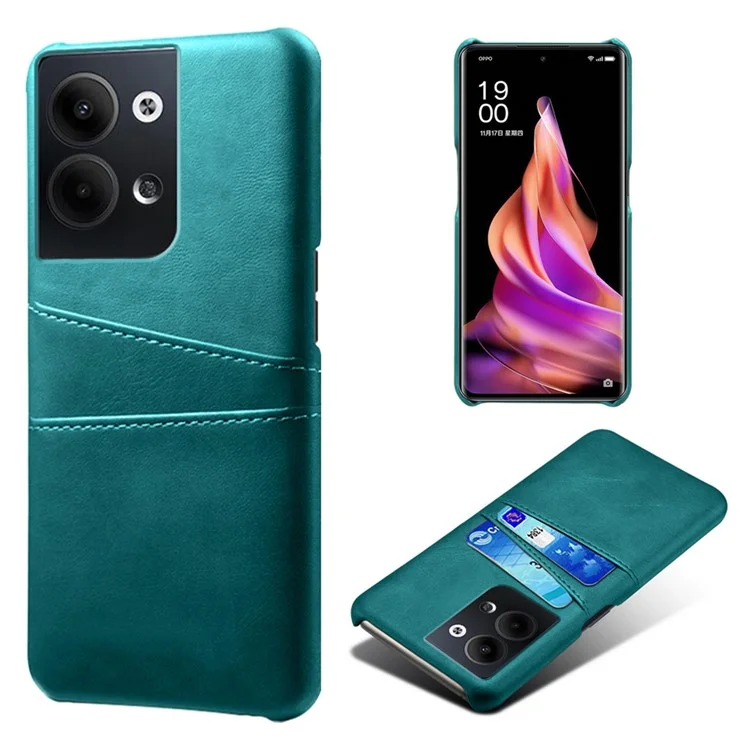 For Oppo Reno9 5G / Reno9 Pro 5G Phone Case with 2 Card Slots Pocket PU Leather + Hard PC Cover - Black-Cellmalls