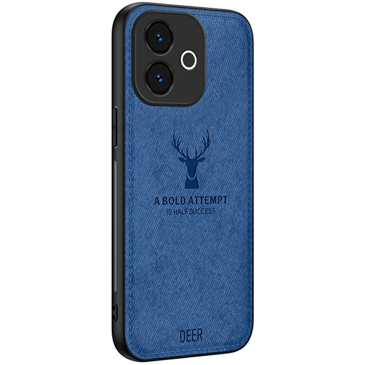 For Oppo A5 Pro 4G (Global) / 5G (Global) /  A5 Energy 5G (China) Case Deer Pattern Cloth Texture PU + PC + TPU Phone Cover - Black-Cellmalls