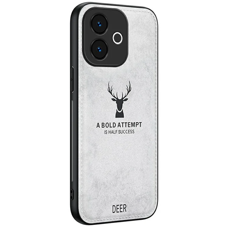 For Oppo A5 Pro 4G (Global) / 5G (Global) /  A5 Energy 5G (China) Case Deer Pattern Cloth Texture PU + PC + TPU Phone Cover - Black-Cellmalls