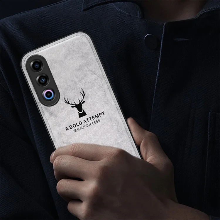 For Oppo K12 Shockproof Case Deer Pattern Leather+PC+TPU Protective Back Cover - Blue-Cellmalls