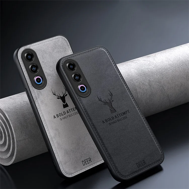 For Oppo K12 Shockproof Case Deer Pattern Leather+PC+TPU Protective Back Cover - Blue-Cellmalls