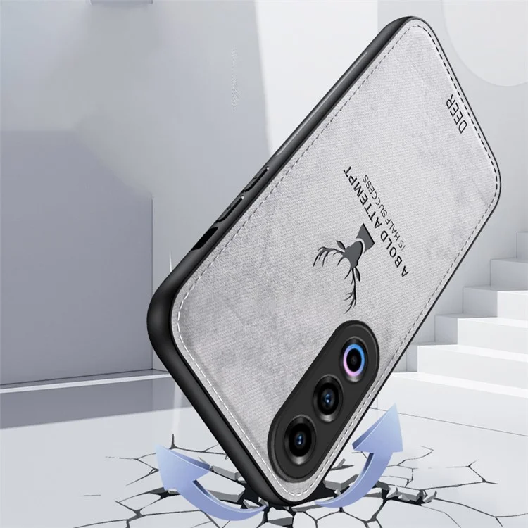 For Oppo K12 Shockproof Case Deer Pattern Leather+PC+TPU Protective Back Cover - Blue-Cellmalls