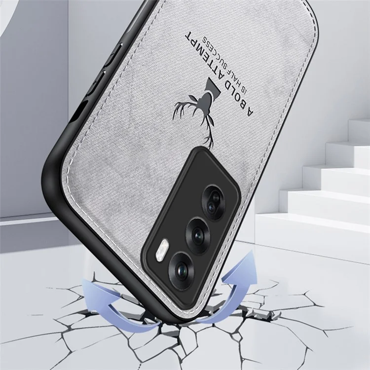 For Oppo Reno12 Pro 5G (China) Case Deer Pattern Leather+PC+TPU Protective Phone Cover - Black-Cellmalls