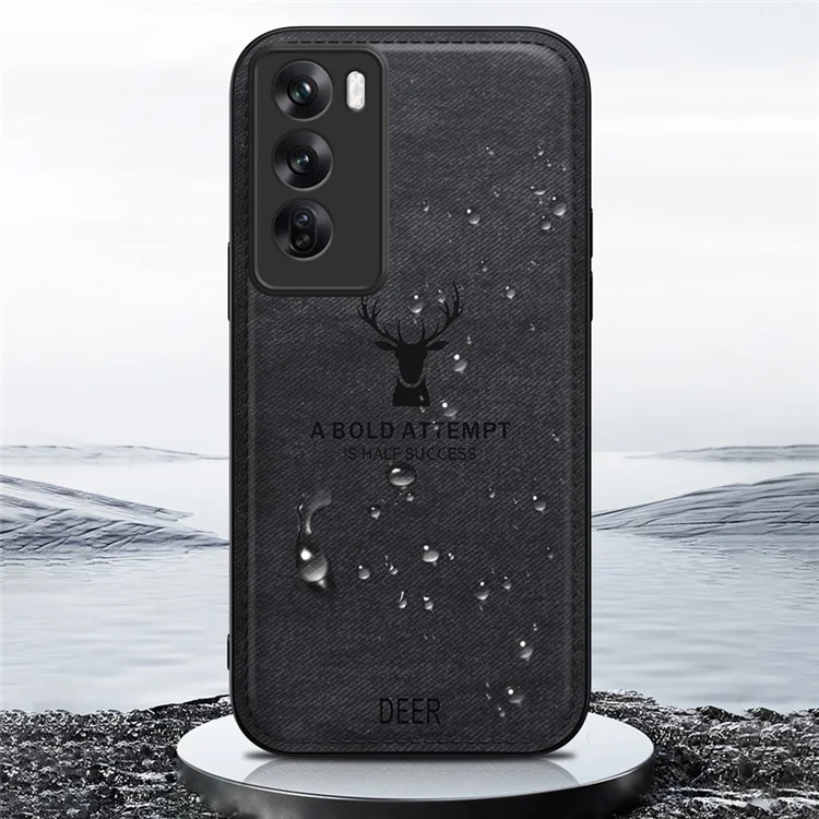 For Oppo Reno12 Pro 5G (Global) Case Deer Pattern Leather+PC+TPU Phone Cover - Black-Cellmalls