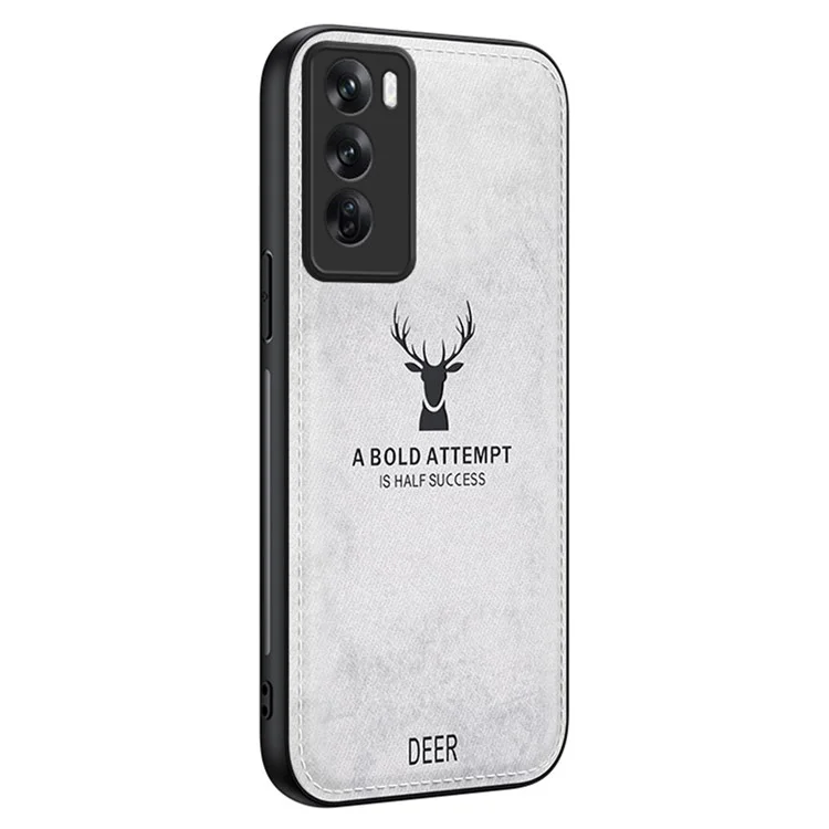 For Oppo Reno12 Pro 5G (Global) Case Deer Pattern Leather+PC+TPU Phone Cover - Black-Cellmalls