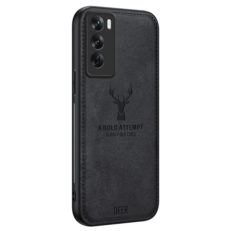 For Oppo Reno12 Pro 5G (China) Case Deer Pattern Leather+PC+TPU Protective Phone Cover - Black-Cellmalls