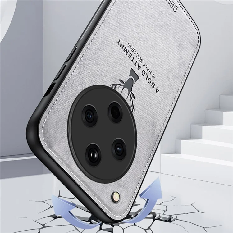 For Oppo Find X8 5G Case Deer Pattern Cloth Texture PU Leather Hybrid Phone Cover - Black-Cellmalls