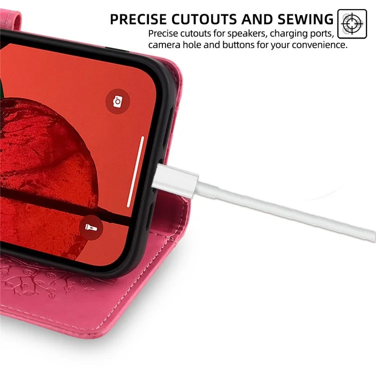 For Oppo A5 Pro 4G (Global) / 5G (Global) / A5 Energy 5G (China) Case PU Leather Wallet Phone Cover Tree Deer Imprinted - Pink-Cellmalls