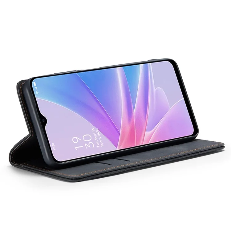 CASEME 013 Series For Oppo A78 5G Multifunction Wallet Phone Case PU Leather Stand Flip Cover - Black-Cellmalls
