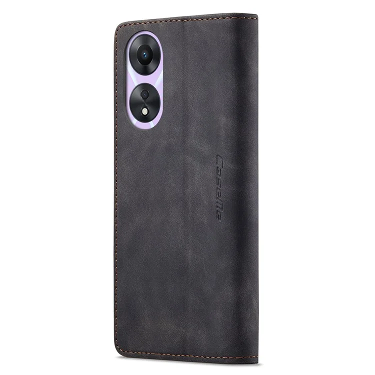 CASEME 013 Series For Oppo A78 5G Multifunction Wallet Phone Case PU Leather Stand Flip Cover - Black-Cellmalls