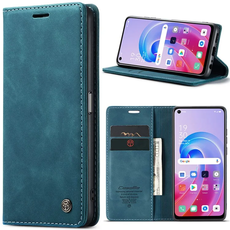 CASEME 013 Series For Oppo A96 4G / A36 / K10 4G / A76 / Realme 9i 4G Case Leather Phone Cover Magnetic Absorption - Black-Cellmalls