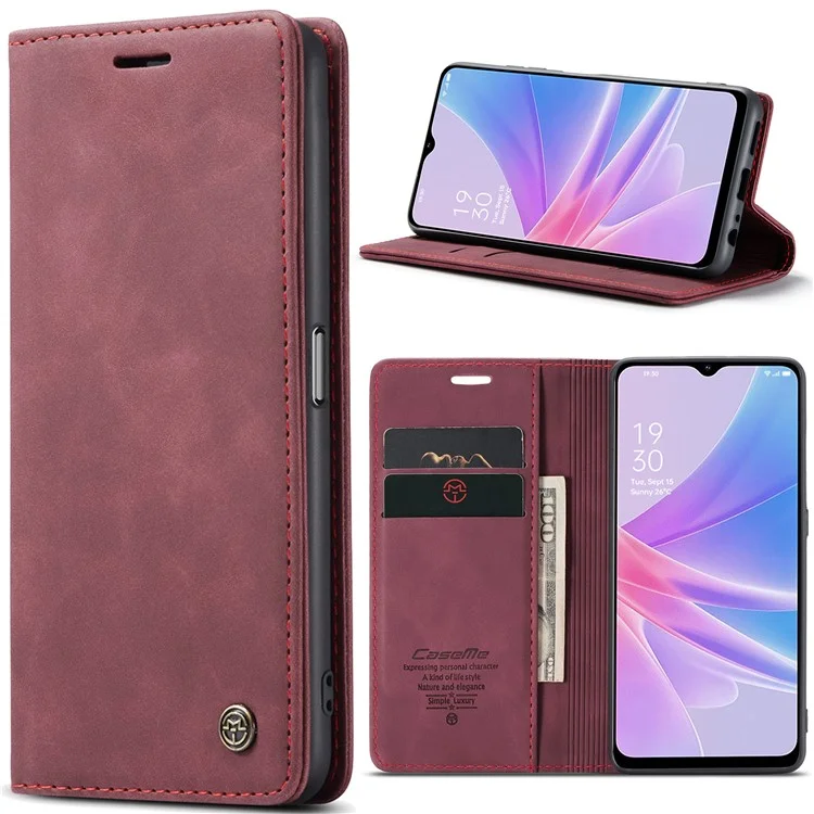CASEME 013 Series For Oppo A78 5G Multifunction Wallet Phone Case PU Leather Stand Flip Cover - Black-Cellmalls