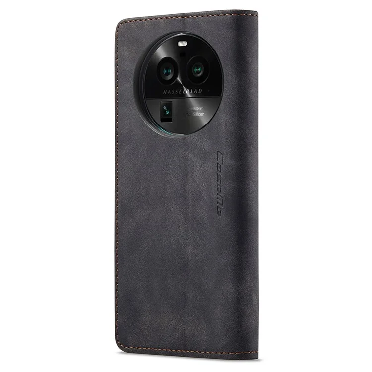 CASEME 013 Series For Oppo Find X6 PU Leather Phone Case Wallet Stand Protective Cover - Black-Cellmalls