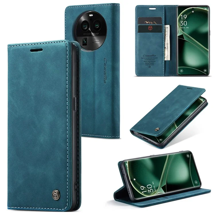 CASEME 013 Series For Oppo Find X6 PU Leather Phone Case Wallet Stand Protective Cover - Black-Cellmalls