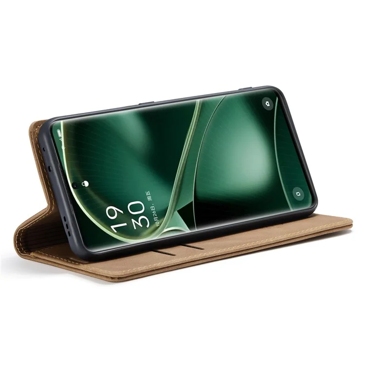 CASEME 013 Series For Oppo Find X6 Pro PU Leather Wallet Phone Case Shockproof Flip Stand Phone Shell - Brown-Cellmalls