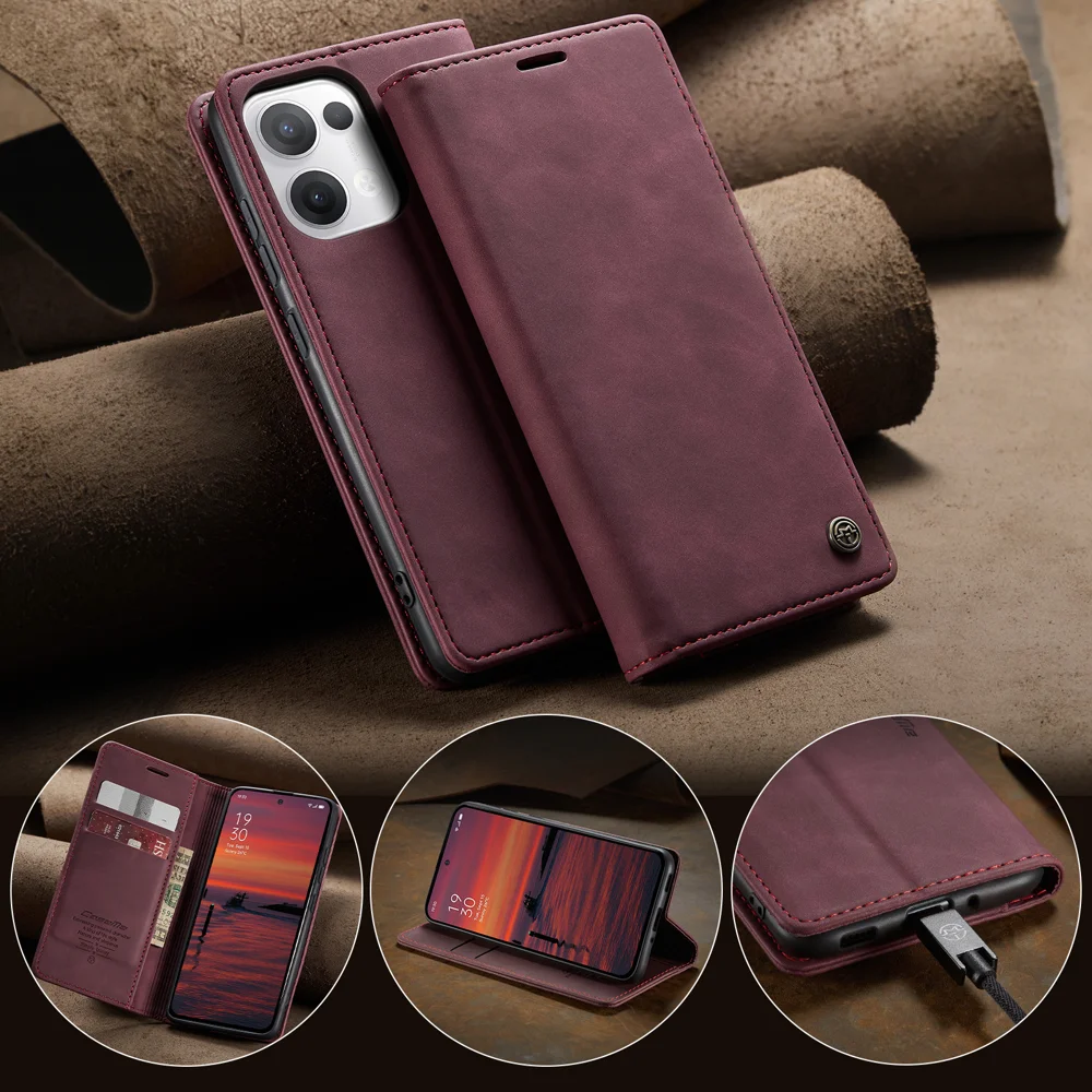 For Oppo Reno13 5G (Global) Wallet Case CASEME 013 Series PU Leather Phone Cover Stand - Brown-Cellmalls