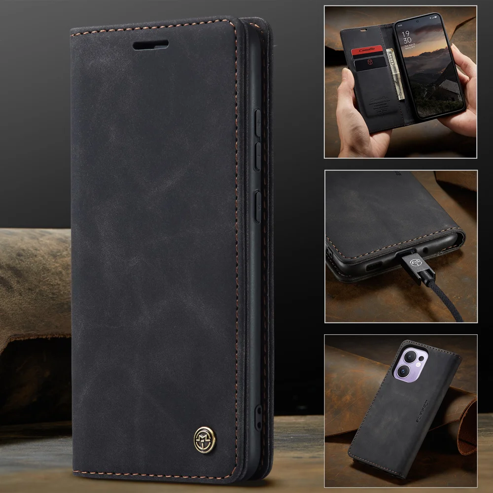 For Oppo Reno13 F 4G / Oppo Reno13 F 5G Wallet Case CASEME 013 Series PU Leather Phone Cover Stand - Brown-Cellmalls
