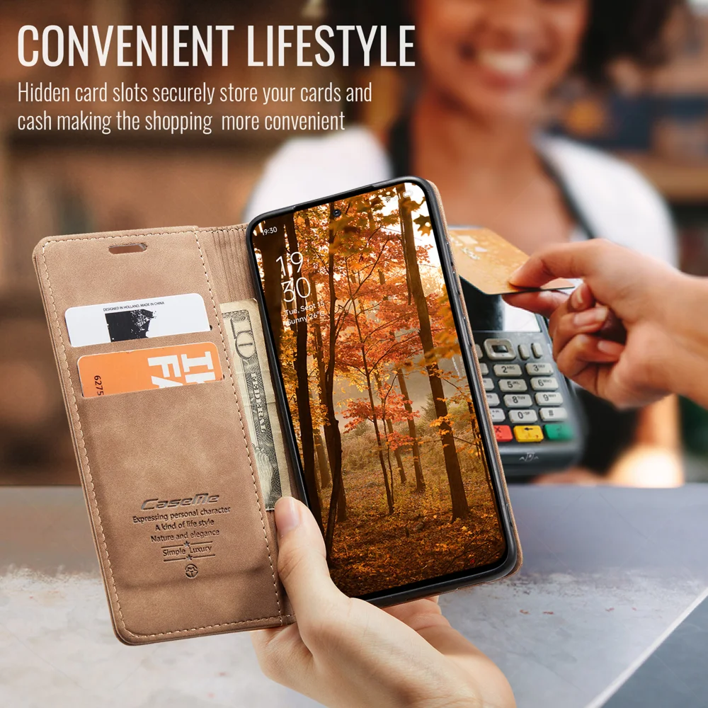 For Oppo Reno13 F 4G / Oppo Reno13 F 5G Wallet Case CASEME 013 Series PU Leather Phone Cover Stand - Brown-Cellmalls