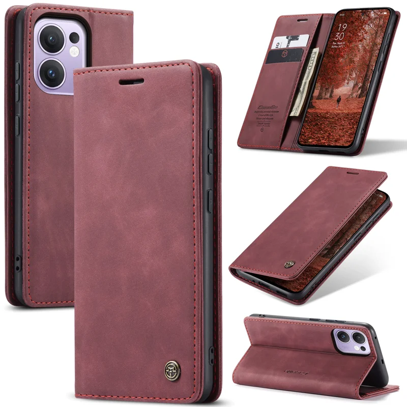 For Oppo Reno13 F 4G / Oppo Reno13 F 5G Wallet Case CASEME 013 Series PU Leather Phone Cover Stand - Brown-Cellmalls
