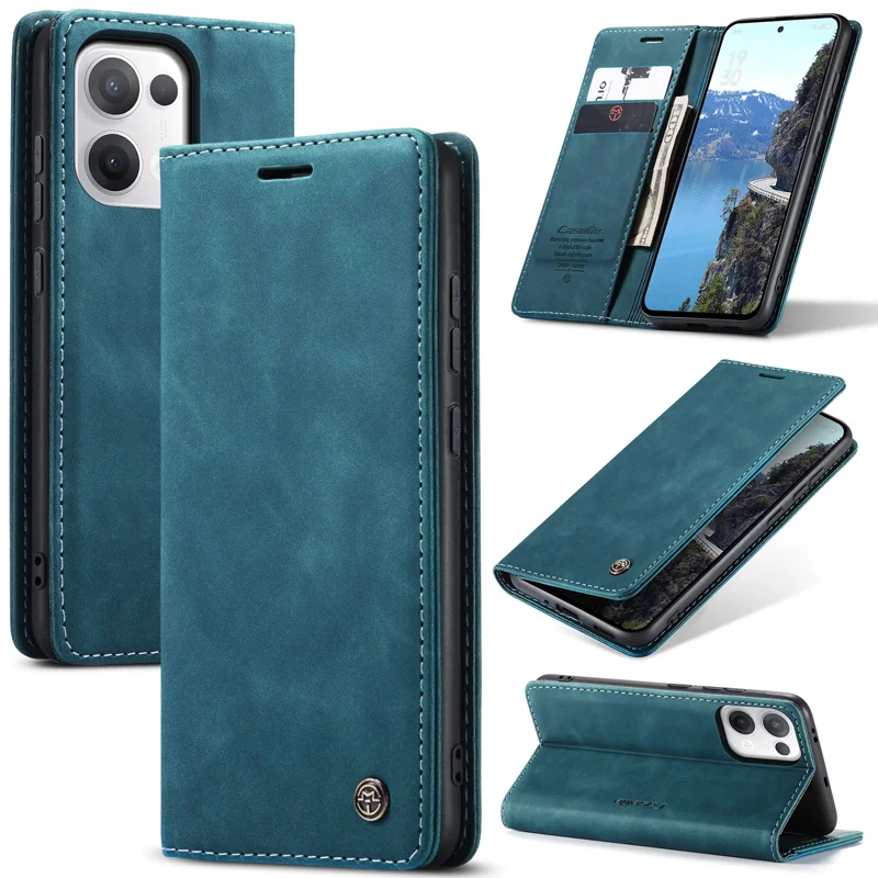 For Oppo Reno13 5G (Global) Wallet Case CASEME 013 Series PU Leather Phone Cover Stand - Brown-Cellmalls