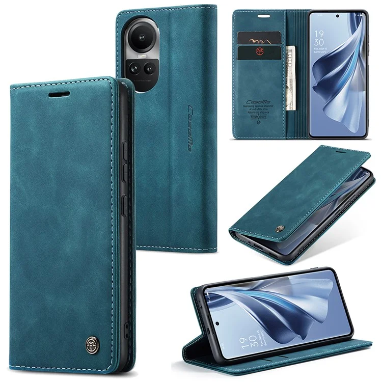 CASEME 013 Series For Oppo Reno10 5G (Global) /  Reno10 Pro 5G (Global) Case PU Leather Wallet Flip Cover - Black-Cellmalls