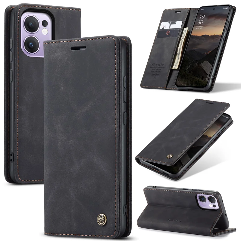 For Oppo Reno13 F 4G / Oppo Reno13 F 5G Wallet Case CASEME 013 Series PU Leather Phone Cover Stand - Brown-Cellmalls