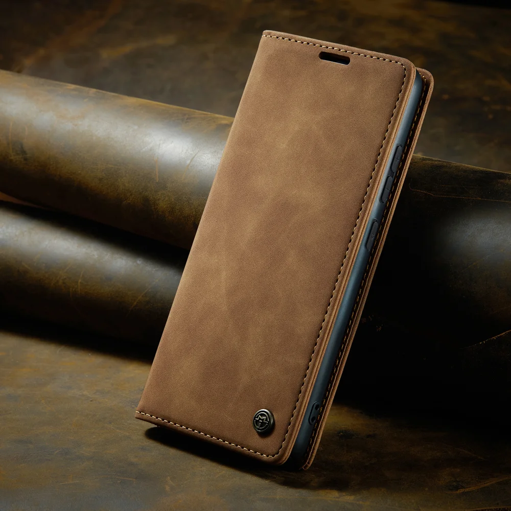 For Oppo Reno12 F 5G Case CASEME 013 Series Card Holder Stand Leather Phone Cover - Brown-Cellmalls