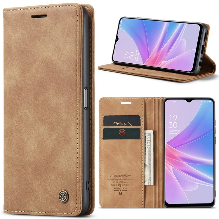 CASEME 013 Series For Oppo A78 5G Multifunction Wallet Phone Case PU Leather Stand Flip Cover - Black-Cellmalls