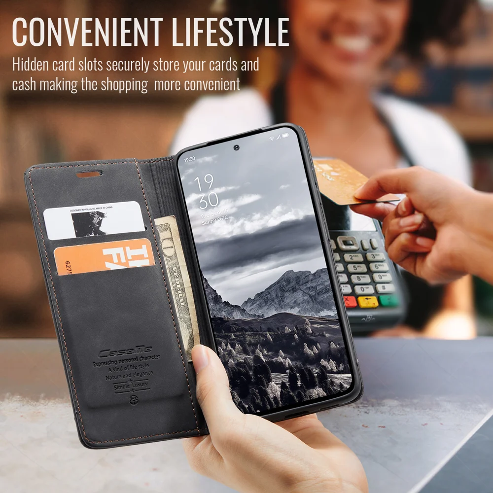 For Oppo Reno13 Pro 5G Wallet Case CASEME 013 Series PU Leather Phone Cover Stand - Brown-Cellmalls