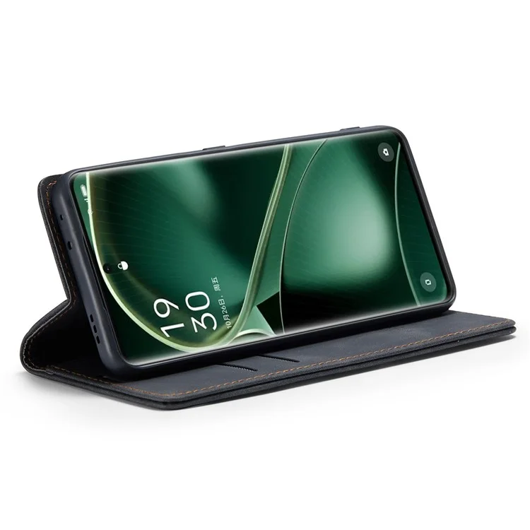 CASEME 013 Series For Oppo Find X6 PU Leather Phone Case Wallet Stand Protective Cover - Black-Cellmalls