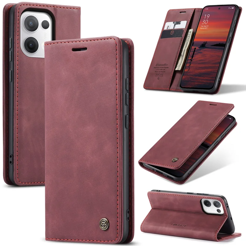 For Oppo Reno13 5G (Global) Wallet Case CASEME 013 Series PU Leather Phone Cover Stand - Brown-Cellmalls