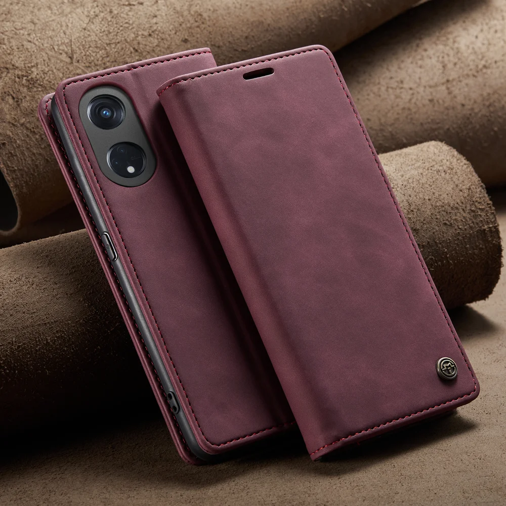 For Oppo A1 Pro 5G / Oppo Reno8 T 5G Case CASEME 013 Series Card Holder Stand Leather Phone Cover - Coffee-Cellmalls