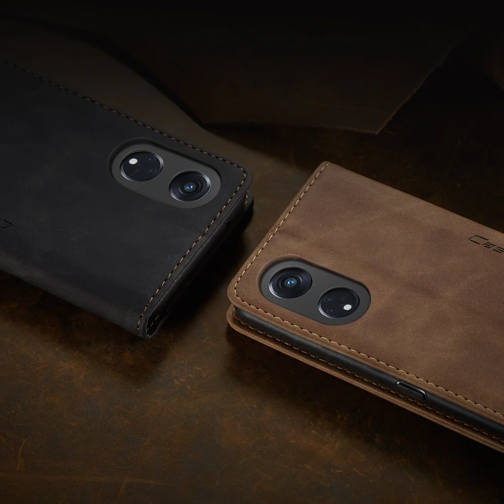 For Oppo A1 Pro 5G / Oppo Reno8 T 5G Case CASEME 013 Series Card Holder Stand Leather Phone Cover - Coffee-Cellmalls