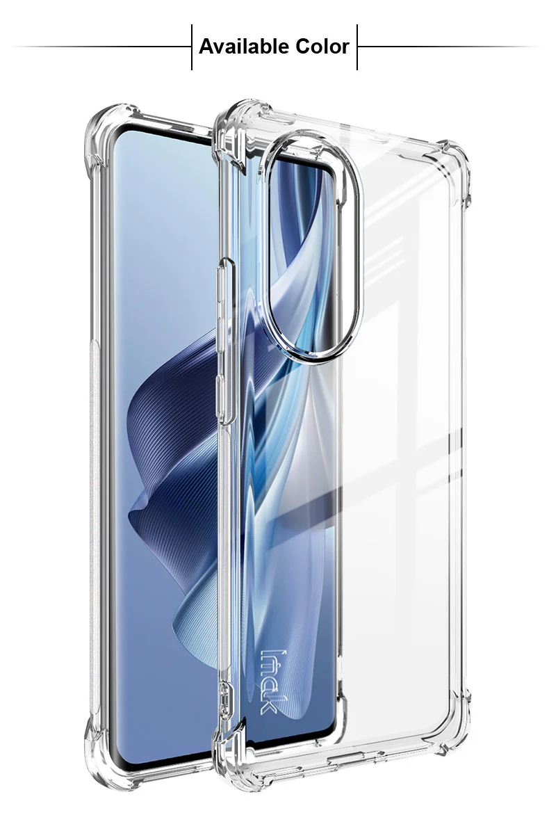 IMAK For Oppo Reno10 Pro 5G (Global) / Reno10 5G (Global) Clear Mobile Phone Case TPU Cover Four Corner Airbag Cushion Smartphone Shell - Transparent-Cellmalls