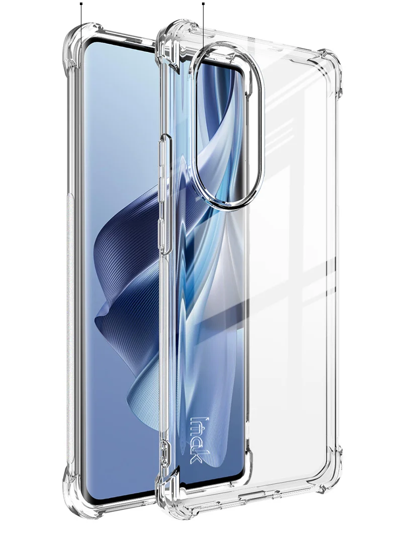 IMAK For Oppo Reno10 Pro 5G (Global) / Reno10 5G (Global) Clear Mobile Phone Case TPU Cover Four Corner Airbag Cushion Smartphone Shell - Transparent-Cellmalls