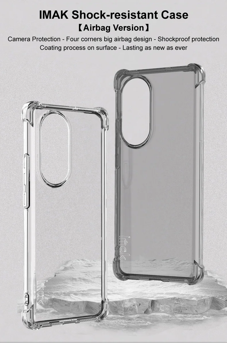 IMAK For Oppo Reno10 Pro 5G (Global) / Reno10 5G (Global) Clear Mobile Phone Case TPU Cover Four Corner Airbag Cushion Smartphone Shell - Transparent-Cellmalls