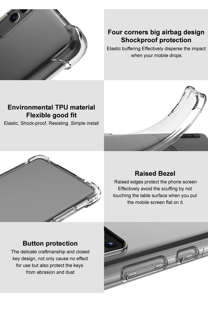 IMAK For Oppo Reno10 Pro 5G (Global) / Reno10 5G (Global) Clear Mobile Phone Case TPU Cover Four Corner Airbag Cushion Smartphone Shell - Transparent-Cellmalls