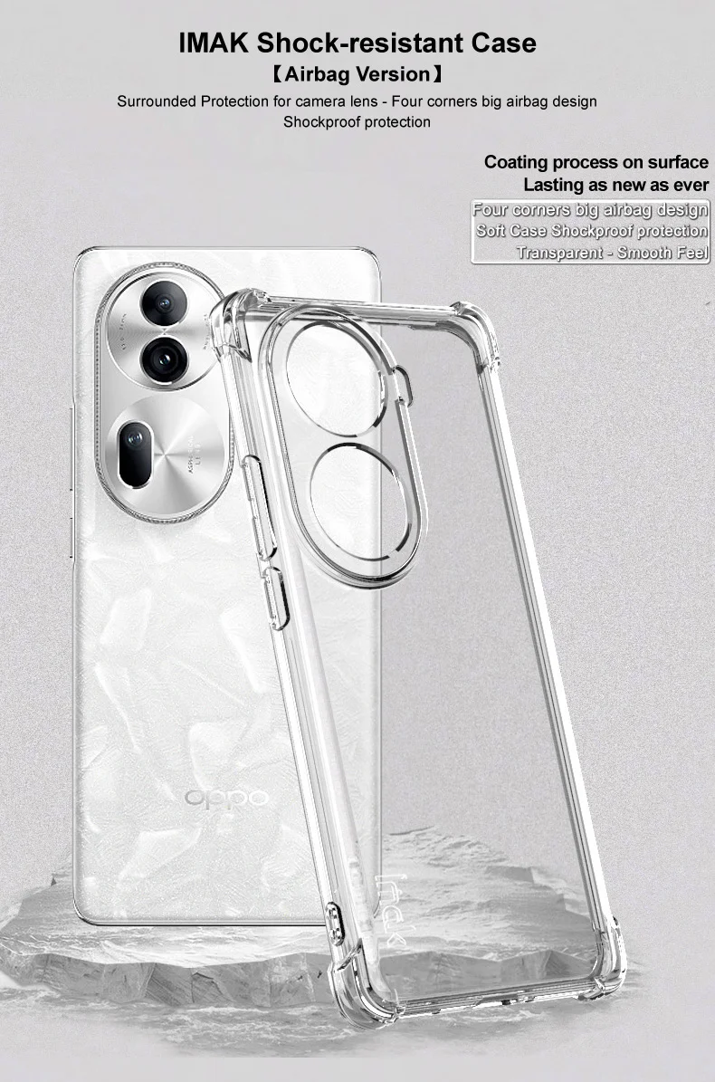 IMAK For Oppo Reno11 (China) 5G / Reno11 Pro 5G Case HD Clear TPU Protective Back Cover - Transparent Black-Cellmalls