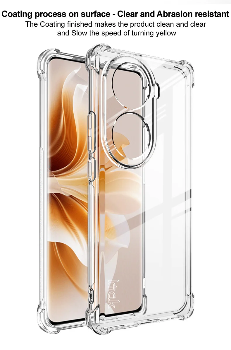IMAK For Oppo Reno11 (China) 5G / Reno11 Pro 5G Case HD Clear TPU Protective Back Cover - Transparent Black-Cellmalls
