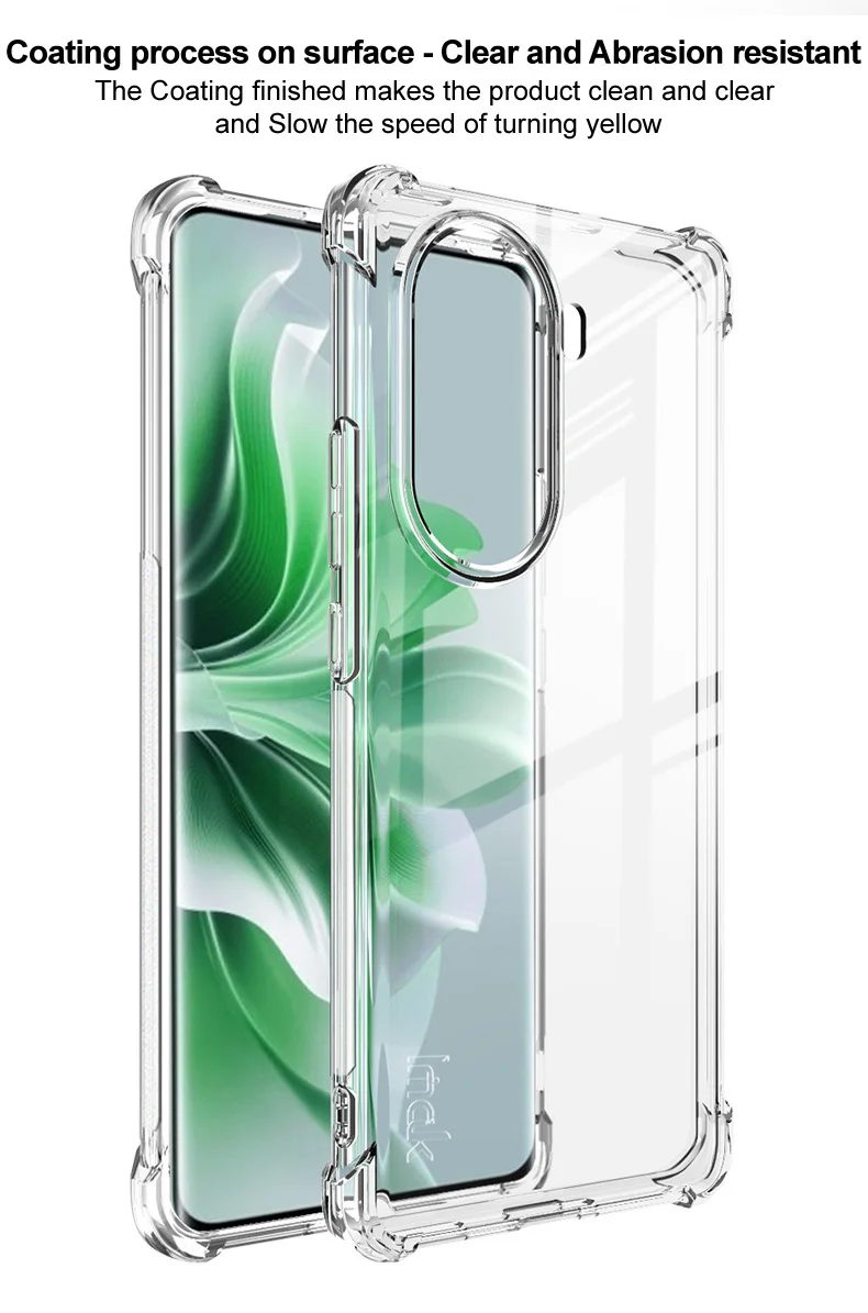 IMAK Case for Oppo Reno11 5G (Global) Shell TPU Airbag Protection Phone Cover - Transparent Black-Cellmalls