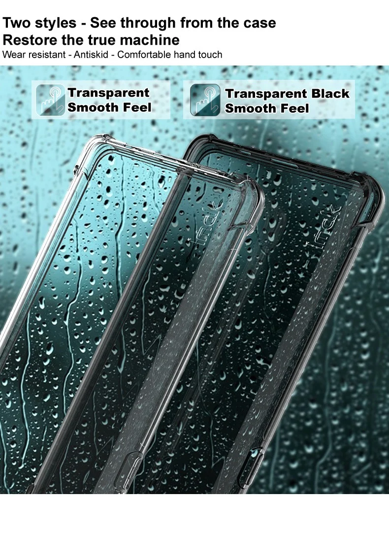 IMAK For Oppo K10 5G / A77 5G / A57 (2022) 5G Soft TPU Clear Phone Case Four Shockproof Corner Bumper Protective Cover - Transparent Black-Cellmalls