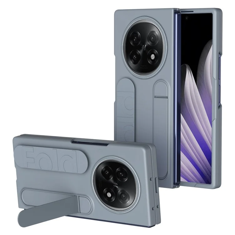 For Oppo Find N5 5G Phone Case Kickstand Wristband PC Silicone Mobile Cover - Titanium Grey-Cellmalls