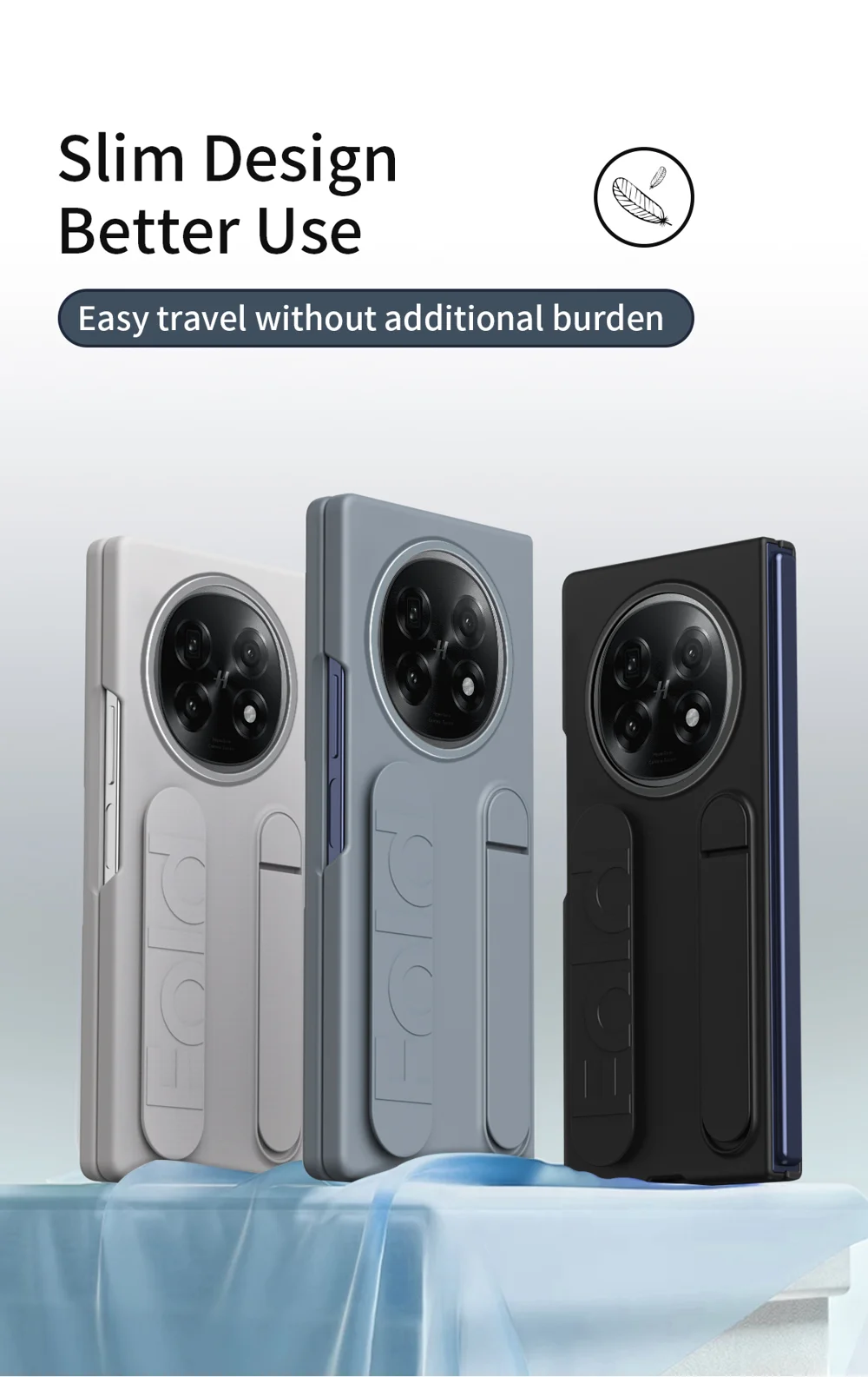 For Oppo Find N5 5G Phone Case Kickstand Wristband PC Silicone Mobile Cover - Titanium Grey-Cellmalls