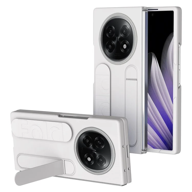 For Oppo Find N5 5G Phone Case Kickstand Wristband PC Silicone Mobile Cover - Titanium Grey-Cellmalls