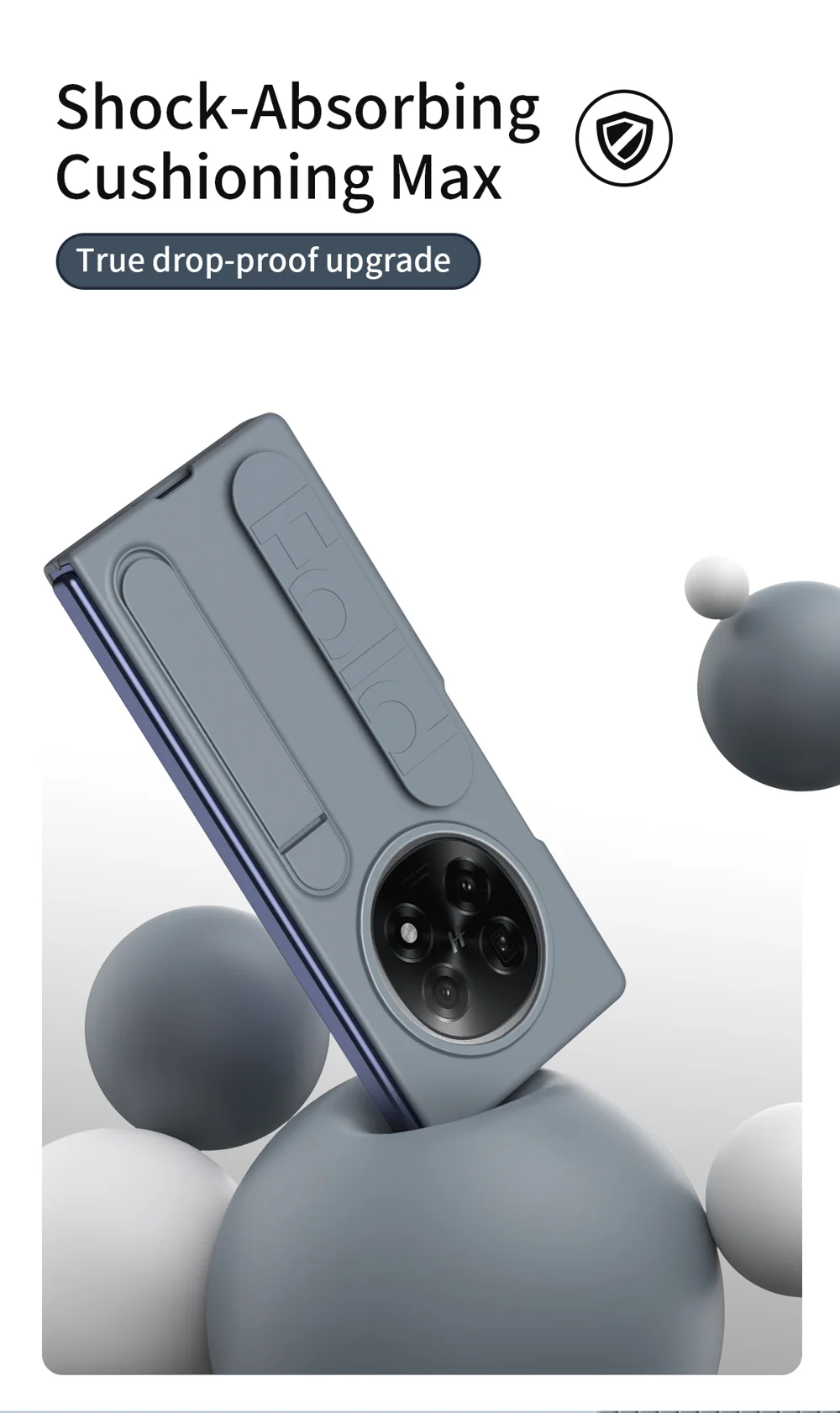 For Oppo Find N5 5G Phone Case Kickstand Wristband PC Silicone Mobile Cover - Titanium Grey-Cellmalls