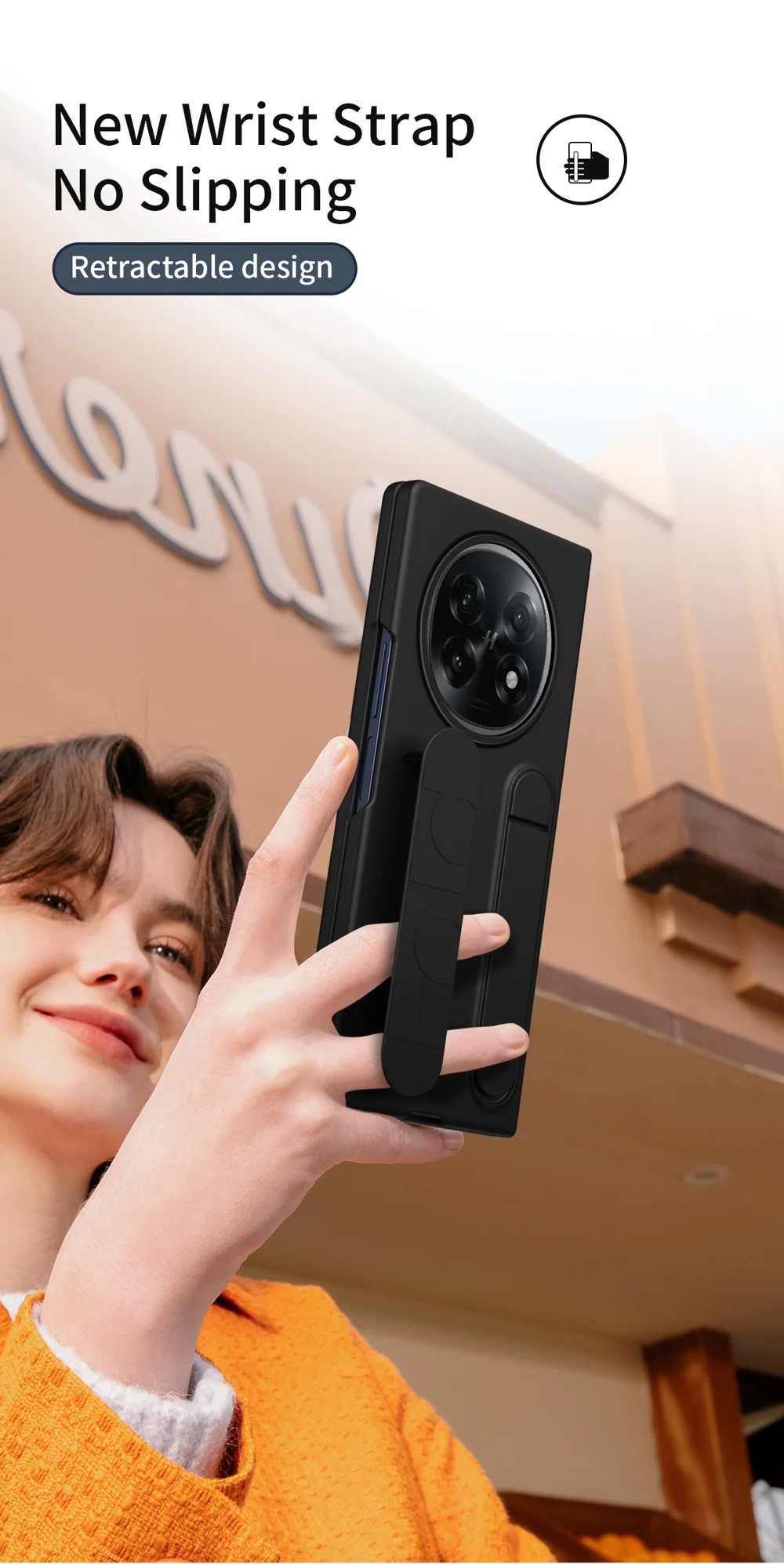 For Oppo Find N5 5G Phone Case Kickstand Wristband PC Silicone Mobile Cover - Titanium Grey-Cellmalls