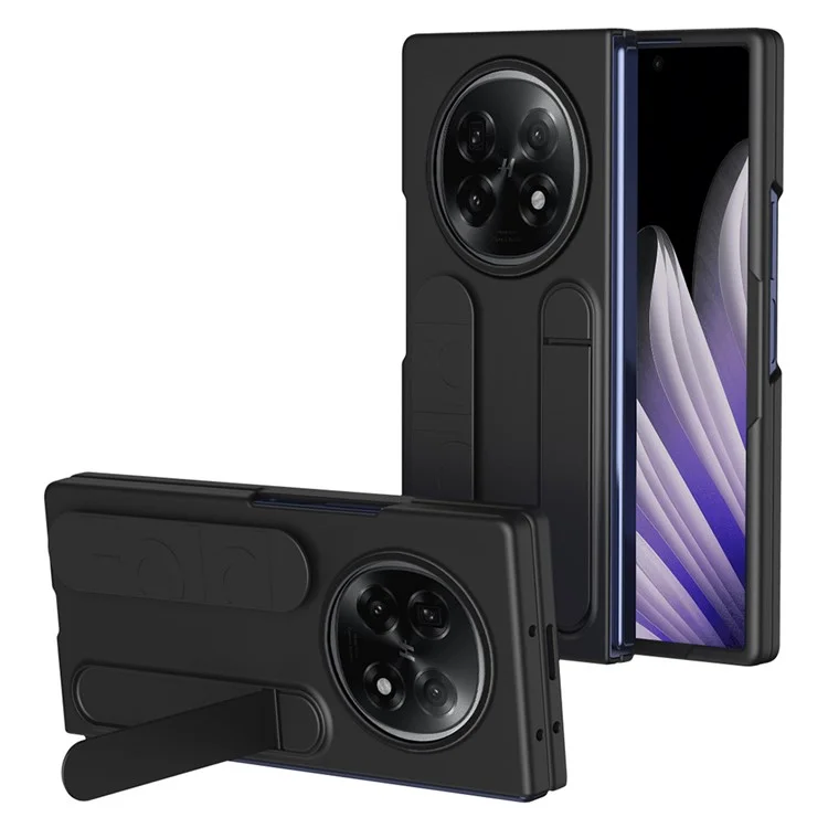 For Oppo Find N5 5G Phone Case Kickstand Wristband PC Silicone Mobile Cover - Titanium Grey-Cellmalls