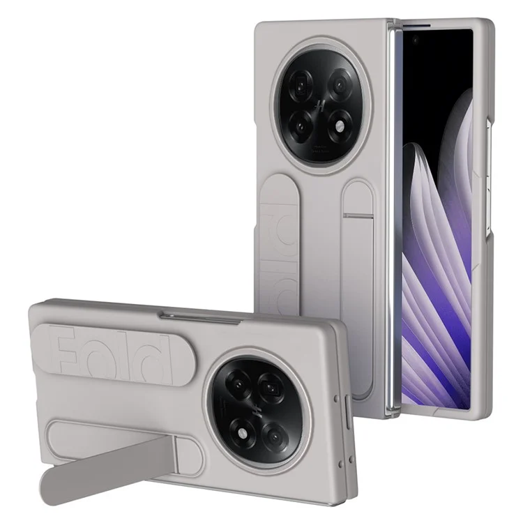 For Oppo Find N5 5G Phone Case Kickstand Wristband PC Silicone Mobile Cover - Titanium Grey-Cellmalls