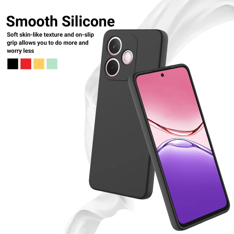 For Oppo A5 Pro 4G (Global) Liquid Silicone Case Phone Back Cover with Hand Strap - Black-Cellmalls