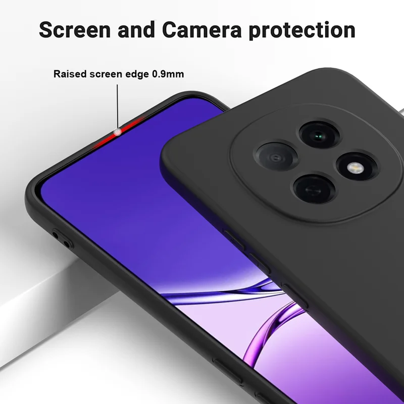 For Oppo F29 Pro 5G Liquid Silicone Case Phone Back Cover with Hand Strap - Black-Cellmalls